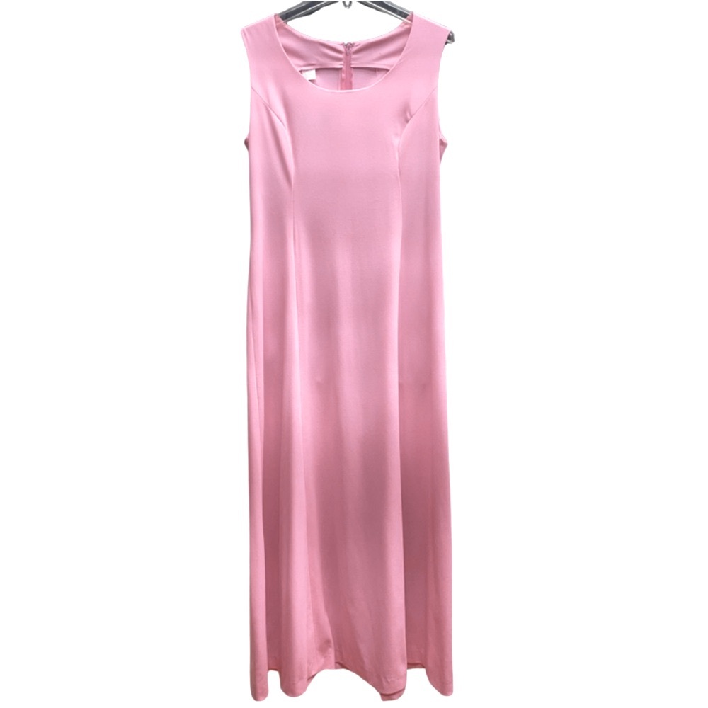 Vintage Pink Sleeveless Maxi Dress With Sheer Tie Dye Cape (Ripped Back Seam) XL